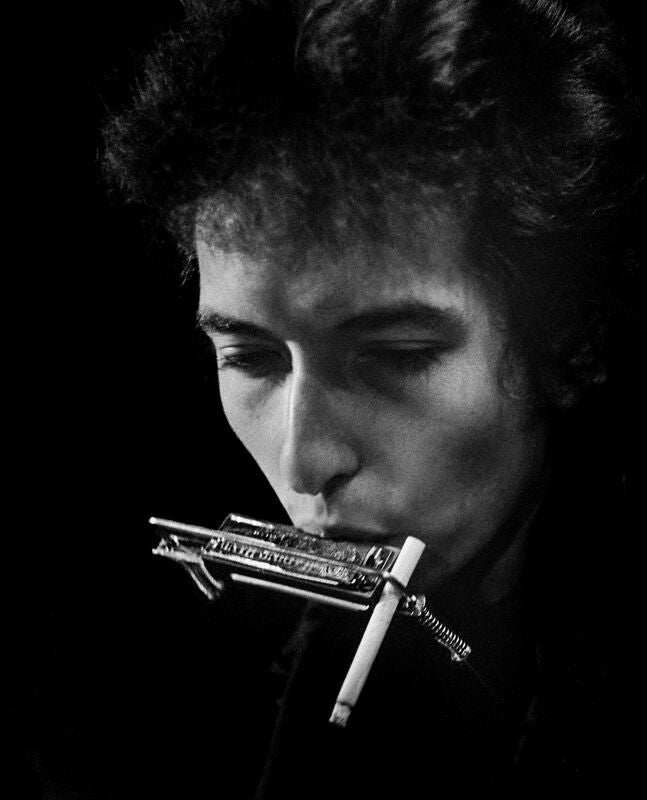 Bob Dylan, Cigarette in Harmonica Holder, Pennsylvania, 1964