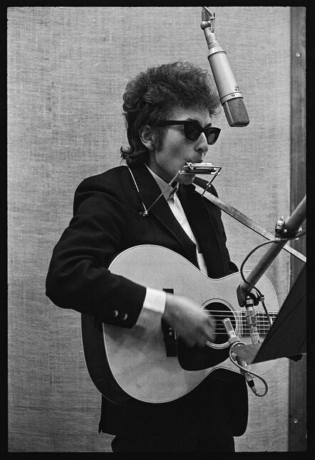 Bob Dylan, recording "Bringing It All Back Home", wide angle, New York City, 1965 (3)