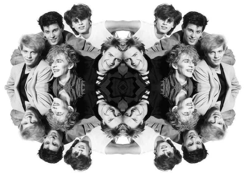 Duran Duran, kaleidoscope mirror portrait, New York City, 1981, photographed by George DuBose.