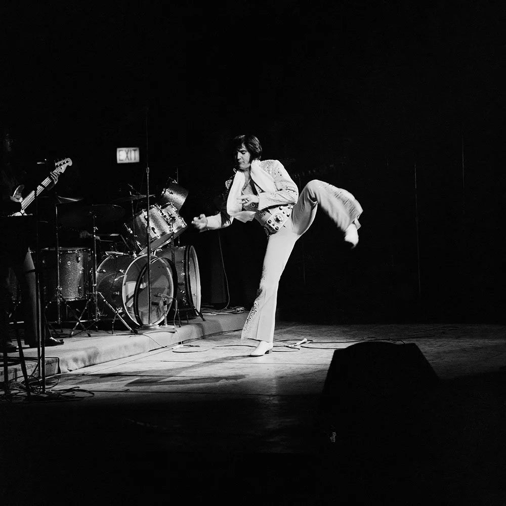 Elvis Presley at the Buffalo Memorial Auditorium, Buffalo, 1972, photographed by John Rowlands.