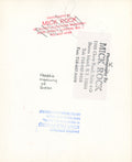 Verso of the Freddie Mercury 1975 vintage print, hand-annotated and stamped by Mick Rock.