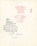 Verso of the Freddie Mercury hand on face vintage print, hand-annotated and stamped by Mick Rock.