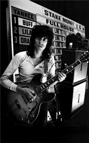 Keith Richards at the Rolling Stones' Hyde Park rehearsals, photographed by Michael Cooper, 1969.