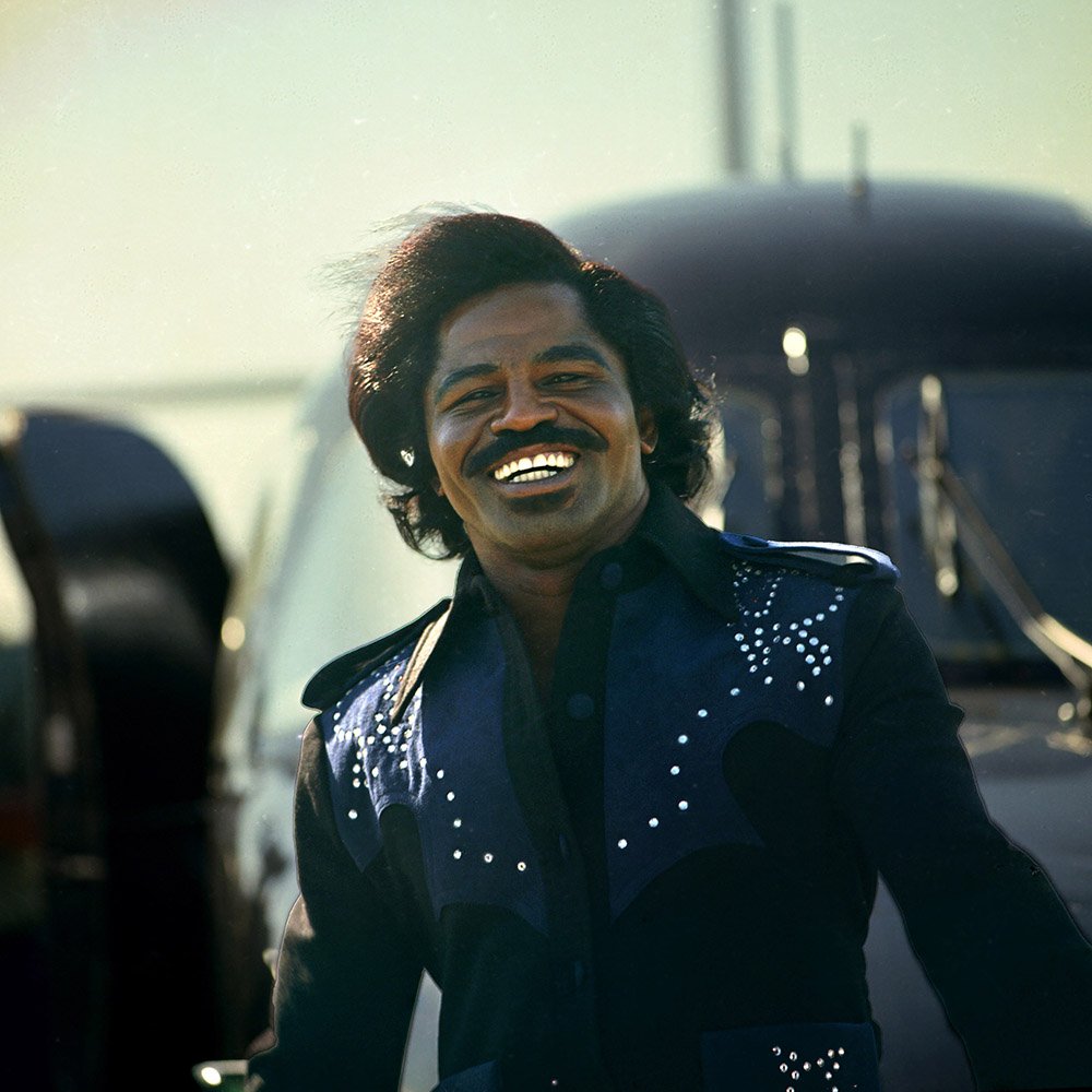 James Brown with his Learjet, Mississauga, Ontario, 1974, photographed by John Rowlands.