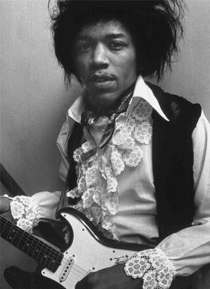 Jimi Hendrix photographed in England by Barrie Wentzell.