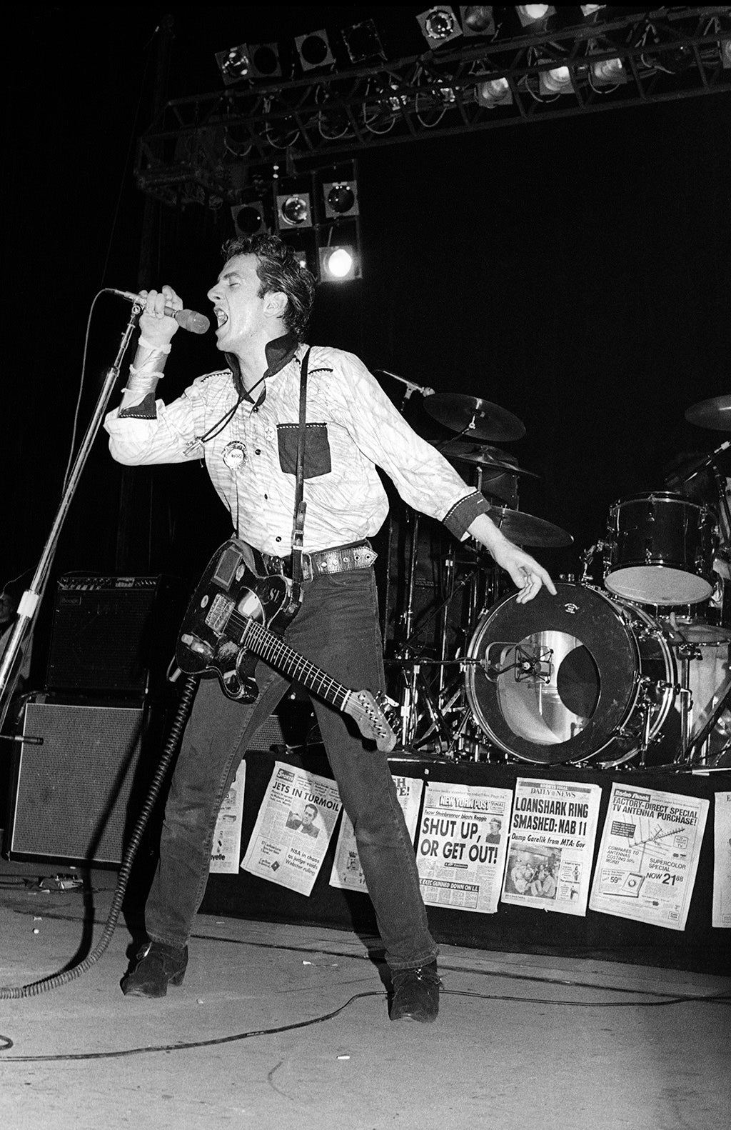 Joe Strummer, the Clash, 1979. Photograph by Ebet Roberts.