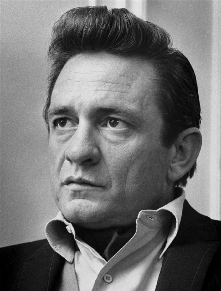 Johnny Cash photographed in England by Barrie Wentzell.