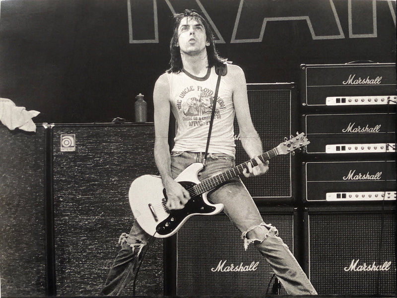 Johnny Ramone, Live, Central Park, New York City, 1979, photographed by Bob Gruen. Vintage silver gelatin print.
