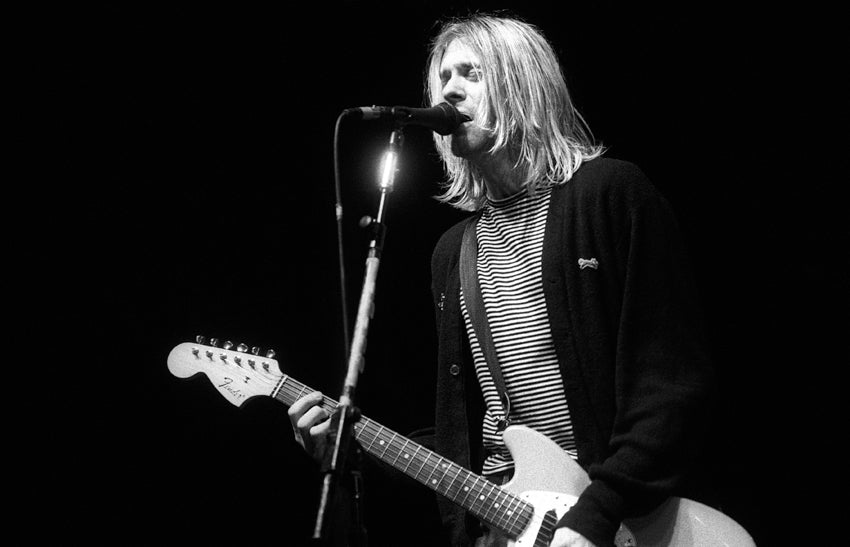 Kurt Cobain, Nirvana, The Coliseum, NYC, 1993. Photograph by Ebet Roberts.