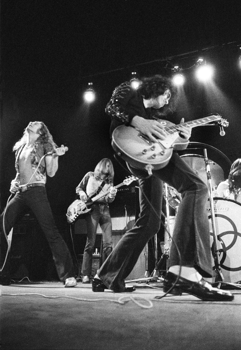 Led Zeppelin photographed in 1972 by Barrie Wentzell.