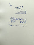 Detail of Bob Gruen’s signature and copyright stamp on the vintage Led Zeppelin, 1973 gelatin silver print.