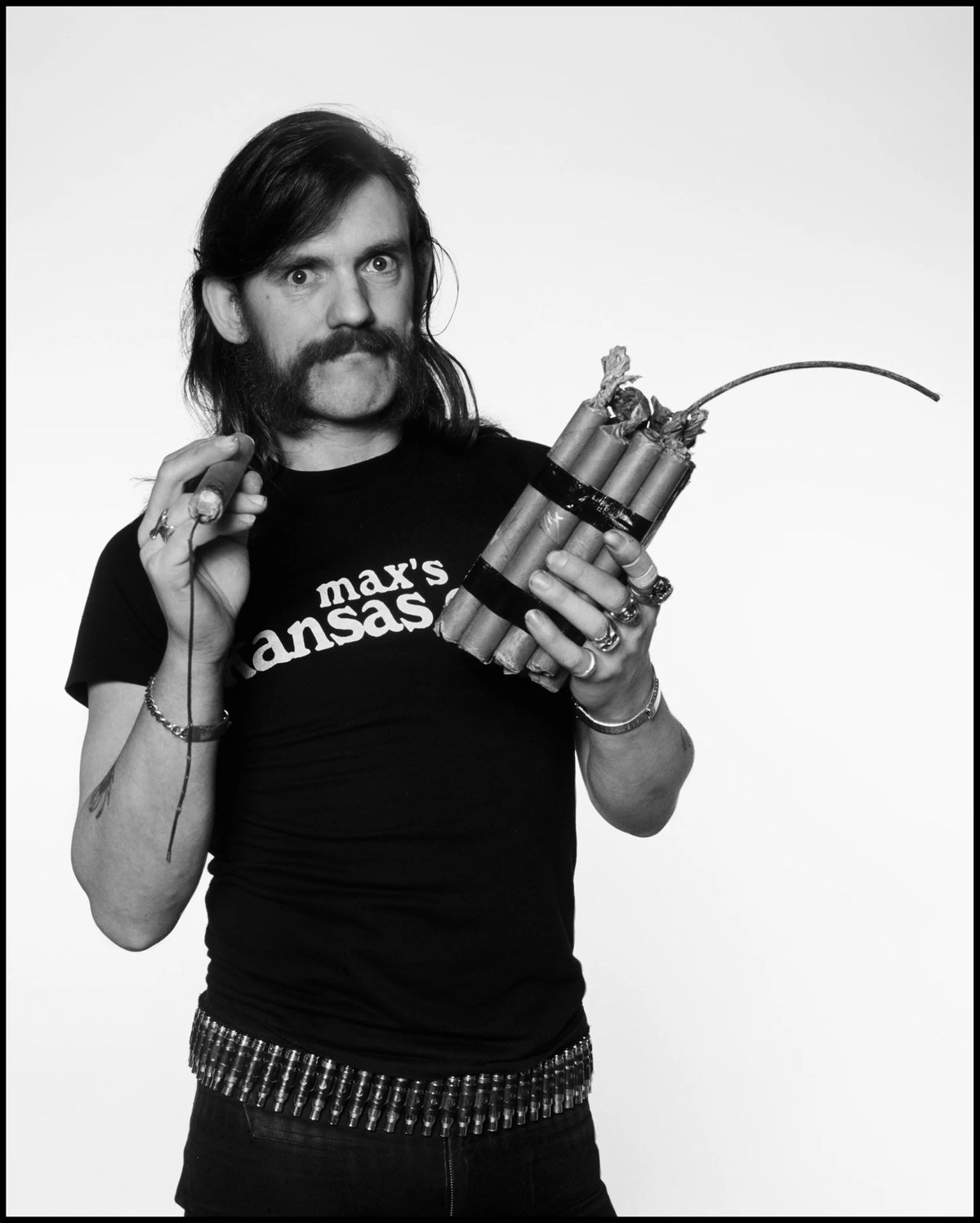 Lemmy with Dynamite, London, 1984, photographed by Chalkie Davies.