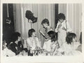 Lou Reed, Mick Jagger, David Bowie and Bob Dylan together, photographed by Mick Rock. Unique vintage gelatin silver print.