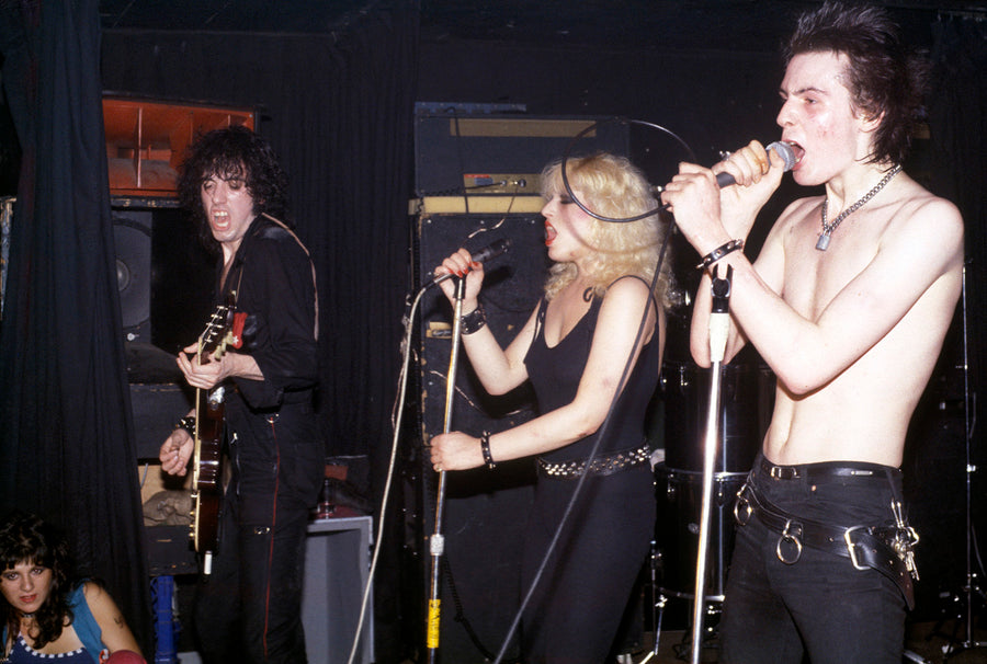 Mick Jones, Nancy Spungen and Sid Vicious, New York City, 1978. Photograph by Ebet Roberts.