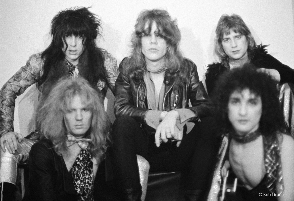New York Dolls Backstage, Village East, New York City, 1972, photographed by Bob Gruen.