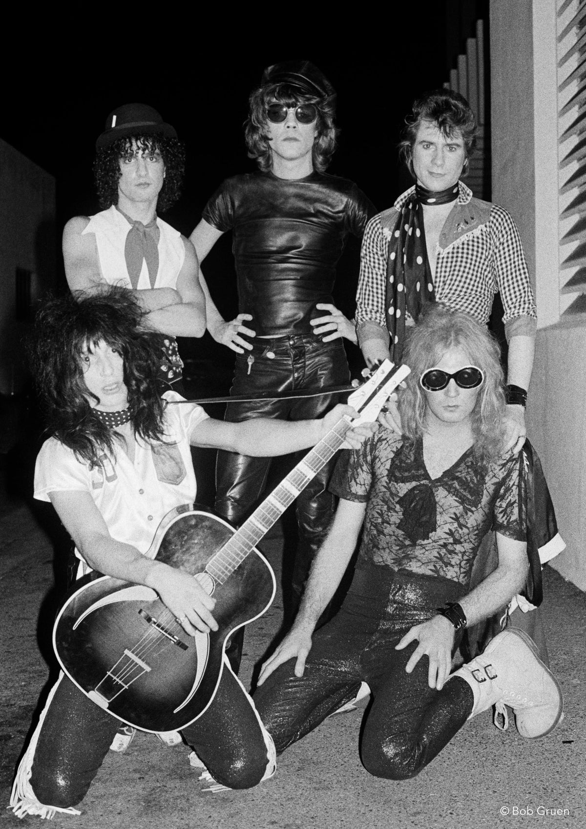 New York Dolls Group Portrait, Los Angeles, CA, 1974, photographed by Bob Gruen.