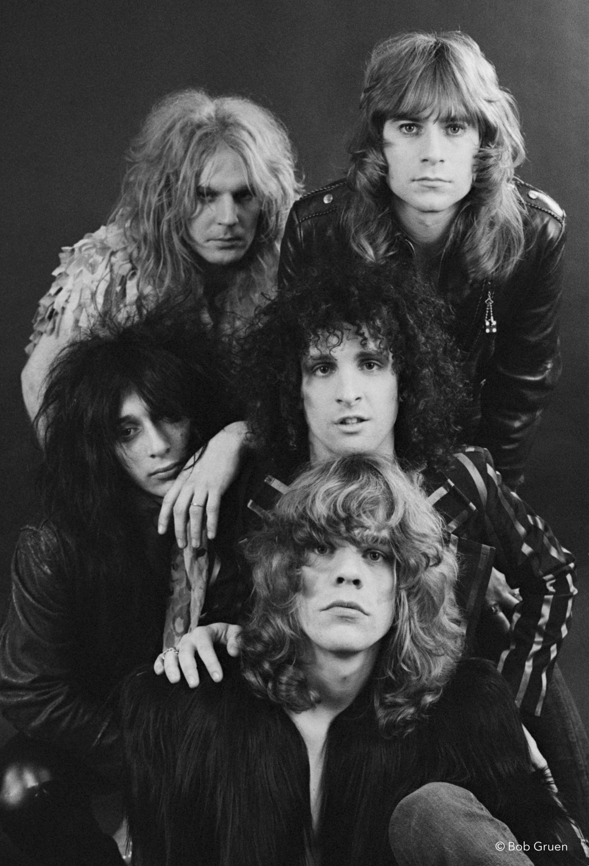 New York Dolls Stacked Portrait, West 29th Street Studio, New York City, 1973, photographed by Bob Gruen.