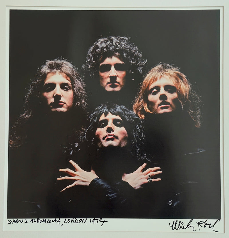 Queen II album cover session, London, 1974, hand-titled and signed by Mick Rock.