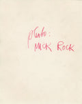Verso of the Queen Sheer Heart Attack photo session print, signed by Mick Rock.