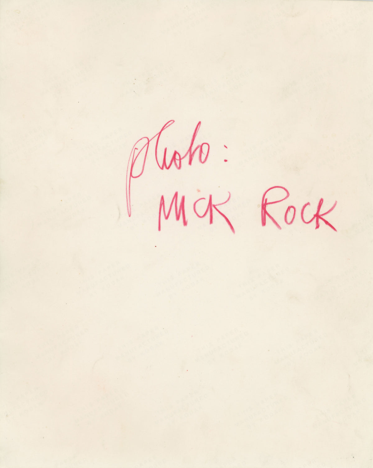 Verso of the Queen Sheer Heart Attack photo session print, signed by Mick Rock.