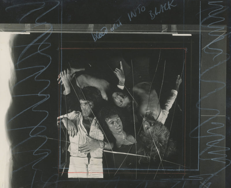 Queen during the Sheer Heart Attack photo session, London, photographed by Mick Rock. Unique vintage gelatin silver print.
