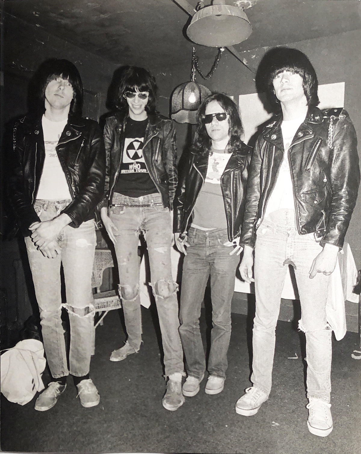 Ramones, Backstage, Tower Theater, Philadelphia, PA, 1978, photographed by Bob Gruen. Vintage silver gelatin print.