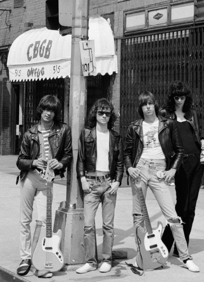Ramones. CBGB, NYC, 1975, photographed by Bob Gruen.