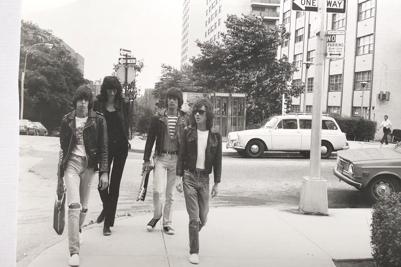 Ramones, Forest Hills, New York City, 1975, photographed by Bob Gruen. Vintage silver gelatin print.