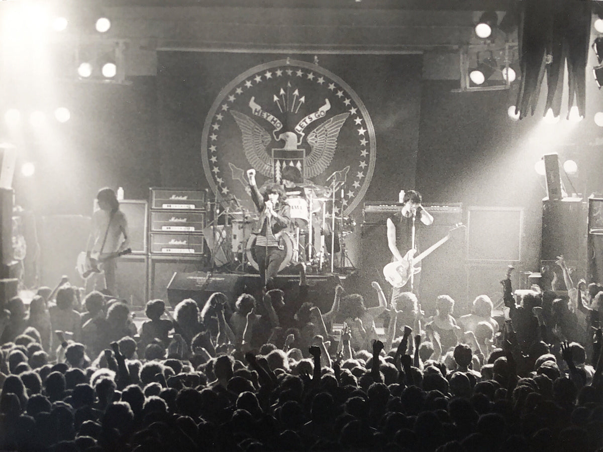 Ramones, Live at Bonds Casino, New York City, 1981, photographed by Bob Gruen. Vintage silver gelatin print.