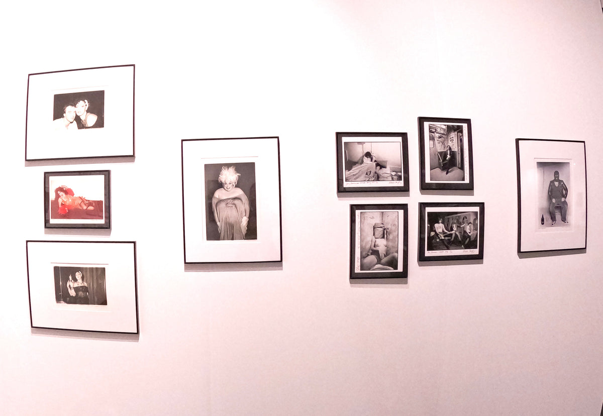 Wall installation featuring original photographs by Roberta Bayley and Marcia Resnick presented by The Music Photo Gallery at New York Photography Fair 2023, Javits Center, New York City.