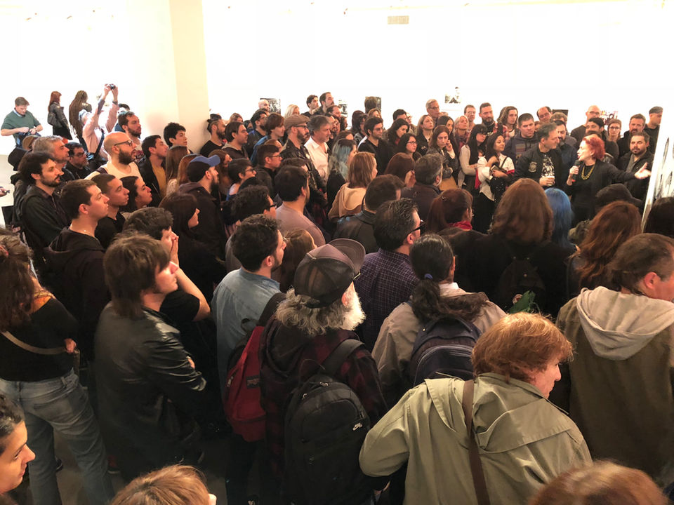 Roberta Bayley among more than 1,000 visitors at the Ramones exhibition in Buenos Aires, 2018. 
