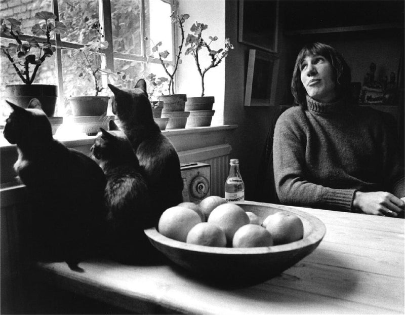 Roger Waters of Pink Floyd at his Islington flat, London, 1970, photographed by Barrie Wentzell.