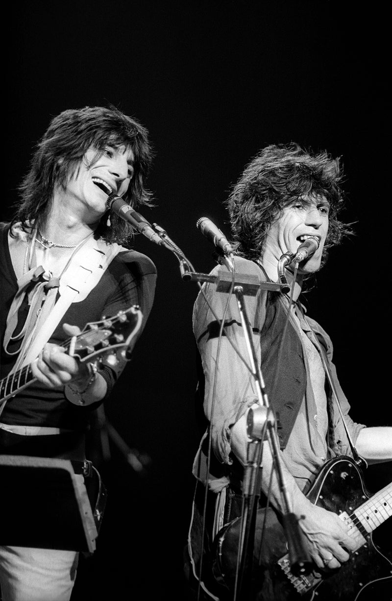 Ron Wood and Keith Richards, 1979. Photograph by Ebet Roberts.