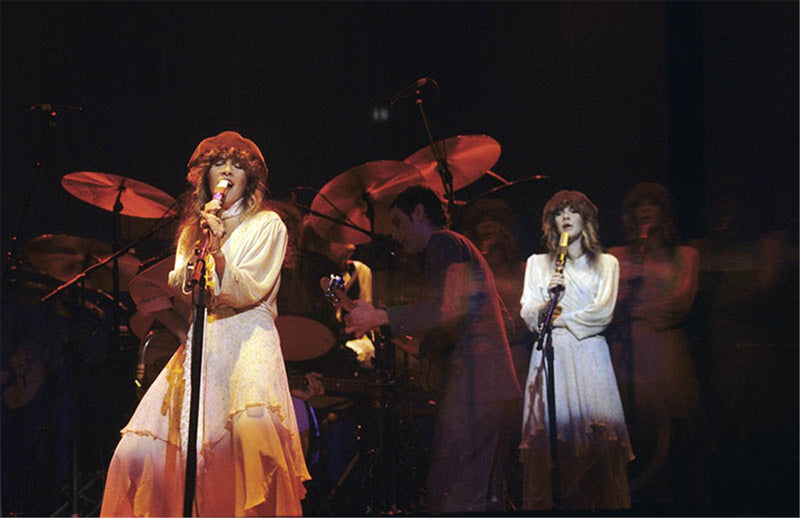 Stevie Nicks performing with Fleetwood Mac at Madison Square Garden, photographed by Charlyn Zlotnik, 1979.