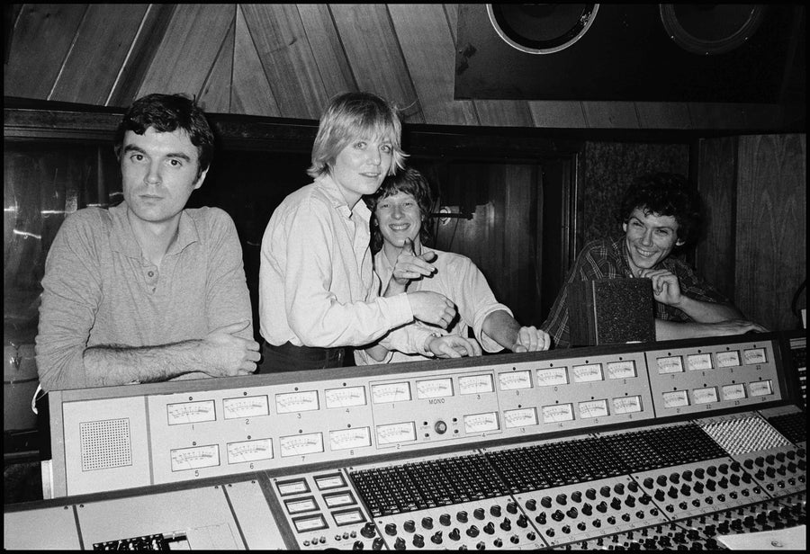 Talking Heads at Odo Studios, New York City, 1977, photographed by Bobby Grossman.