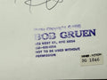Detail of Bob Gruen’s signature and copyright stamp on the vintage The Clash, 1981 gelatin silver print.