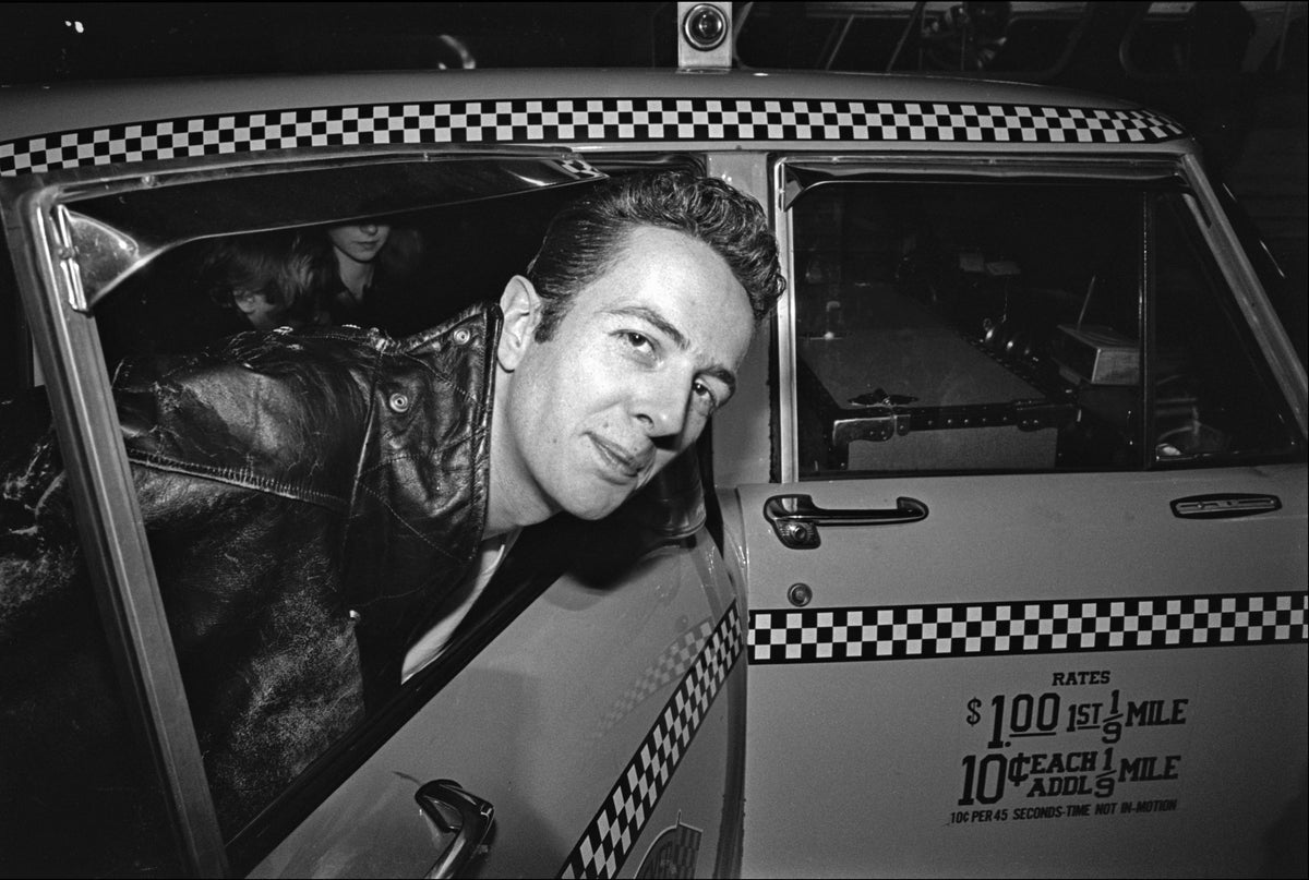Joe Strummer, The Clash, New York City, 1981, photographed by Allan Tannenbaum.