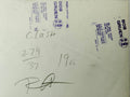 Detail of Bob Gruen’s signature and copyright stamp on the vintage The Clash, Boston 1979 gelatin silver print.