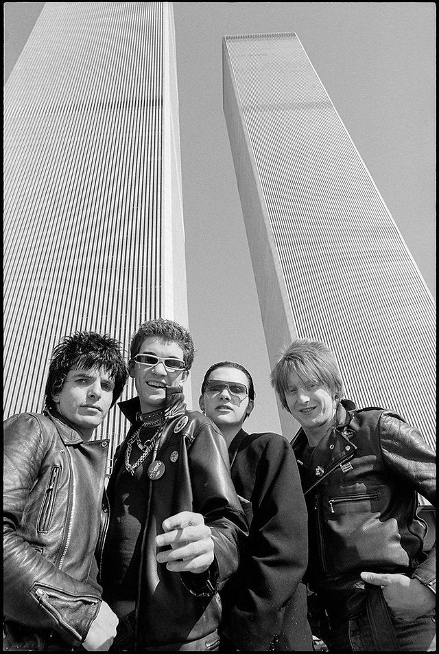 The Damned, Twin Towers, New York City, 1977, photographed by Roberta Bayley.
