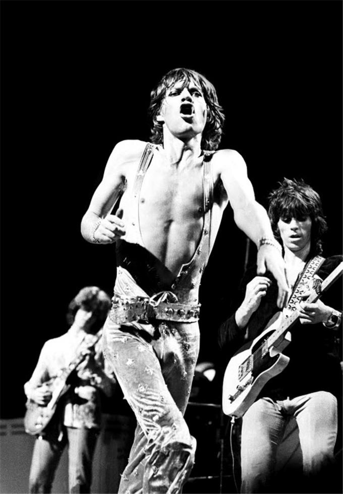 The Rolling Stones performing in Rotterdam, the Netherlands, 1973, photographed by Barry Schultz.