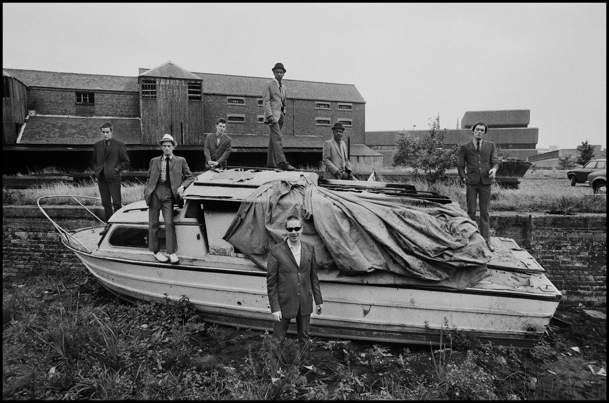 The Specials on the Boat, Coventry, 1979 (More Specials Back Cover), photographed by Chalkie Davies.