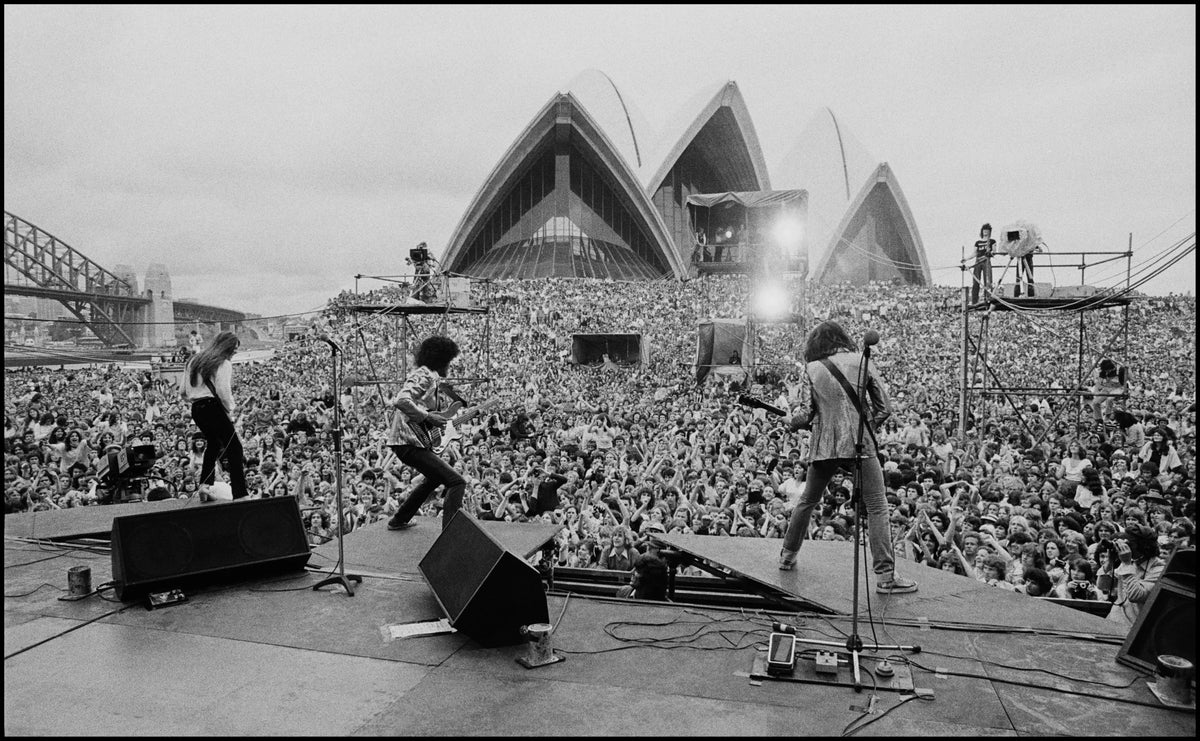 Thin Lizzy, Sydney Opera House, 1978, photographed by Chalkie Davies.