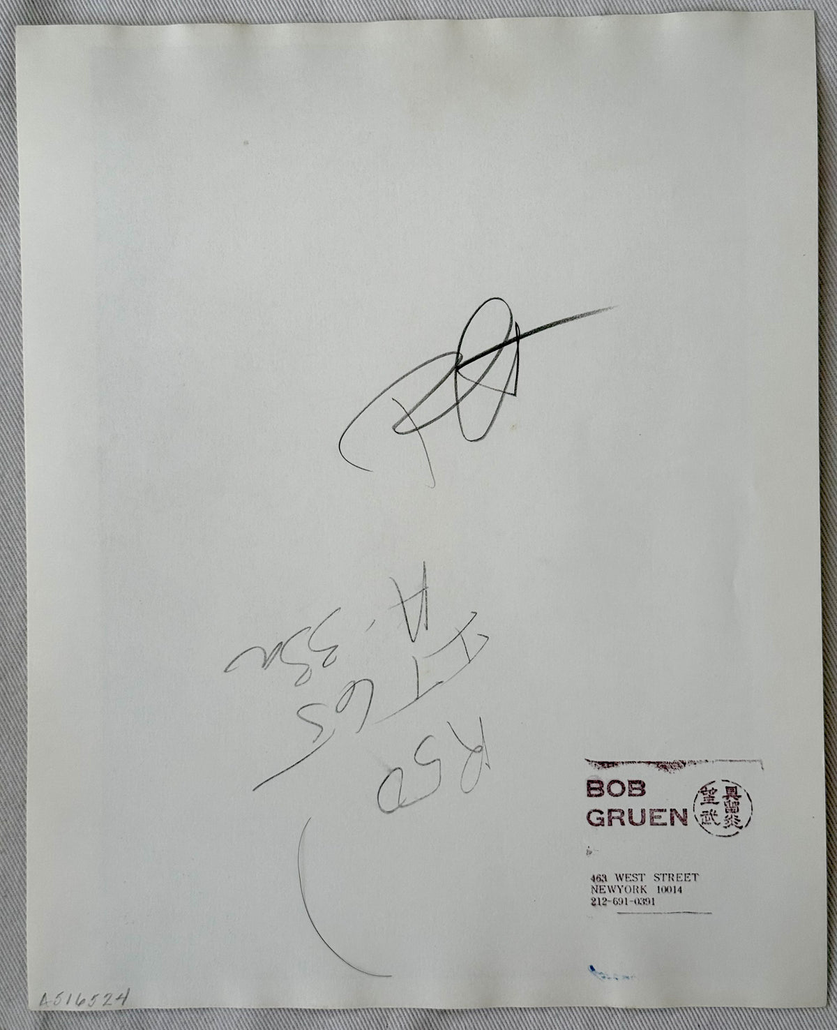 Verso of Bob Gruen’s vintage Tina Turner, 1970 print, showing the photographer’s copyright archive stamp and period annotations.
