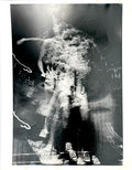 Original vintage gelatin silver print of Tina Turner performing at the Honka Monka Club, New York City, 1970, a multiple-exposure image photographed by Bob Gruen.