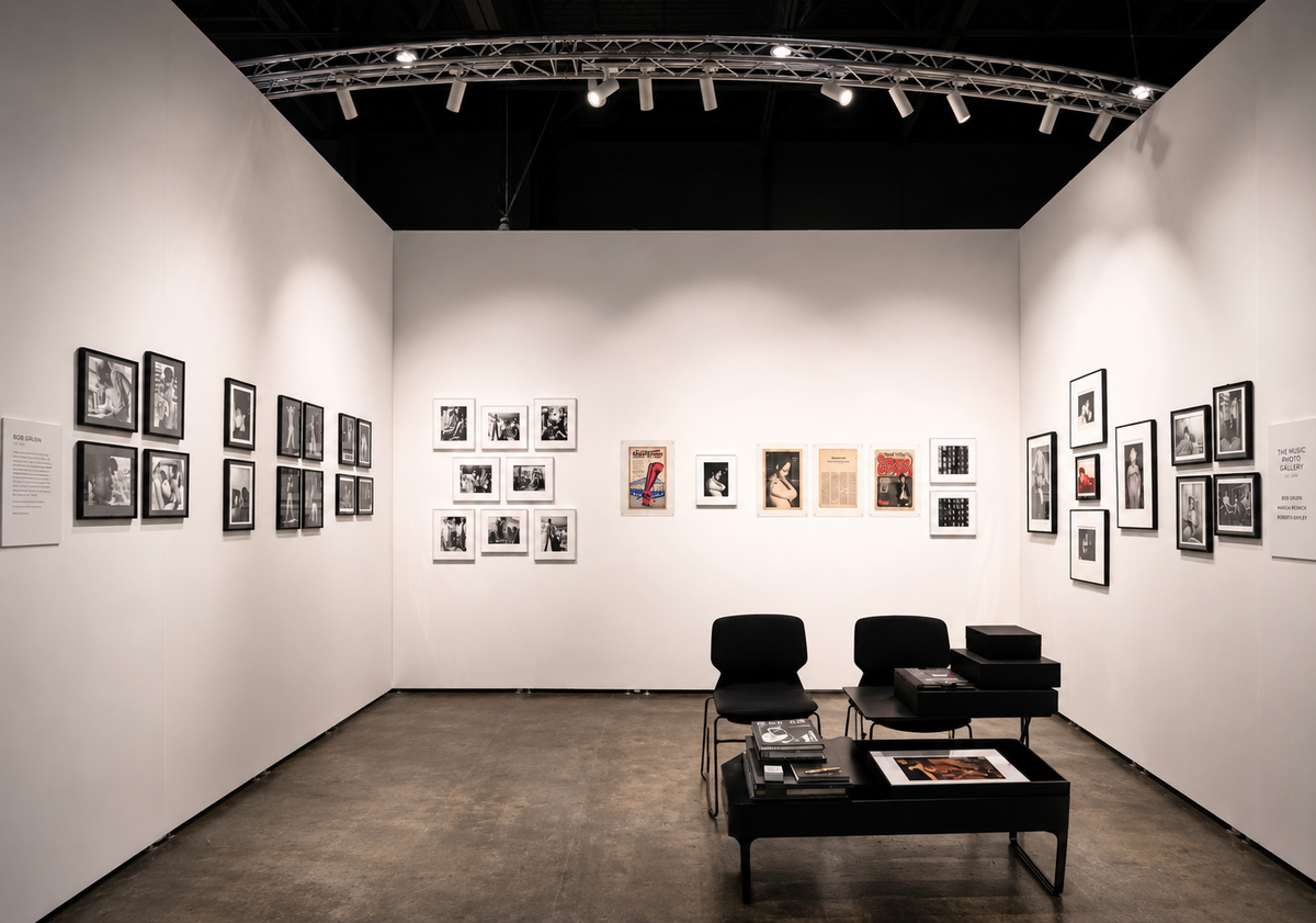 Installation view of The Music Photo Gallery's presentation at New York Photography Fair 2023.